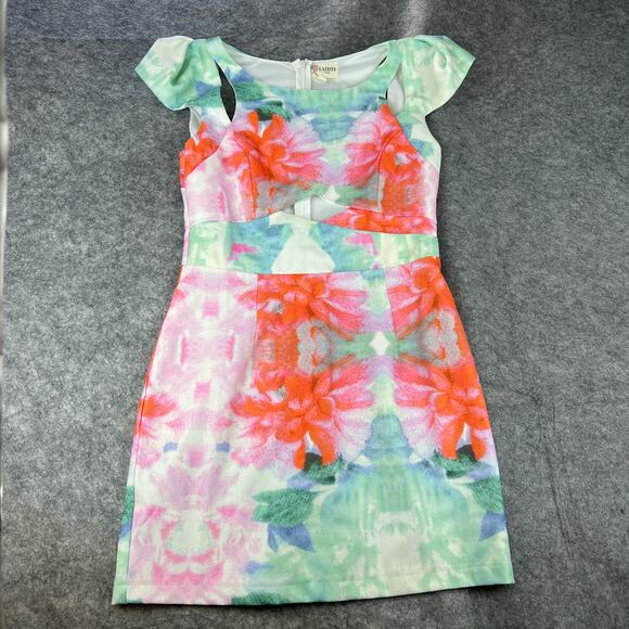 Reformation L’Atiste‎ by Amy Watercolor Cut-out Mini Dress Size L - Picture 1 of 7